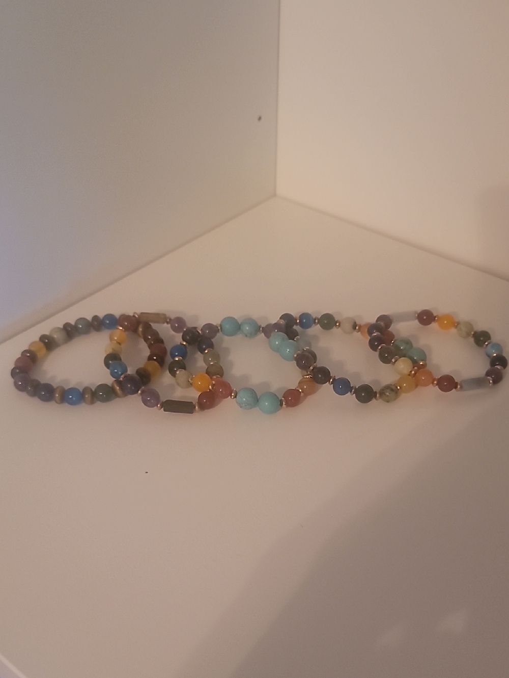 Multicolor Beaded Stretch Bracelet Stack for Women